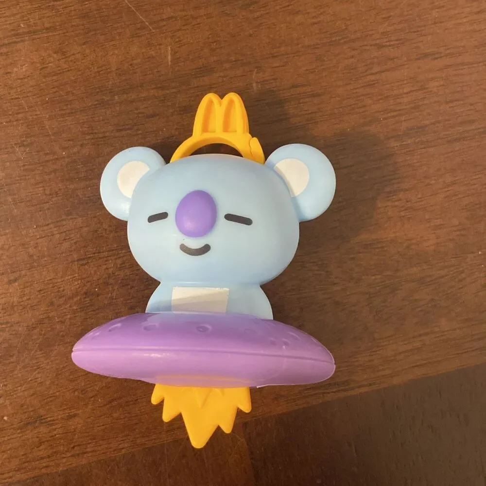McDonald's BT21 Happy Meal Toys Set of 5 UFO Spinner Figures Yellow Hanger